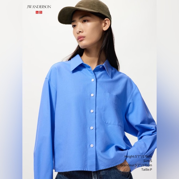 UNIQLO x JW Anderson • Oxford Blue Button-Up Top - Picture 1 of 13